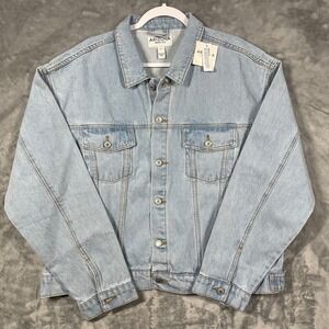 Arizona Jean Co Mens Light Wash Denim Trucker Jacket XL New